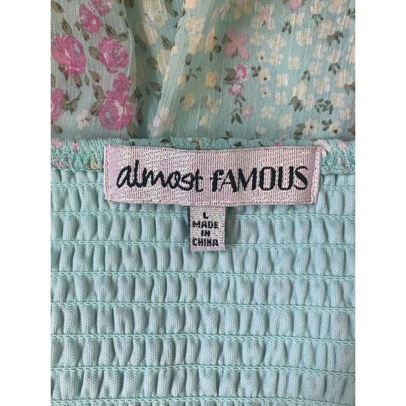 Almost Famous Floral Midi Tiered Dress Large - Picture 3 of 4